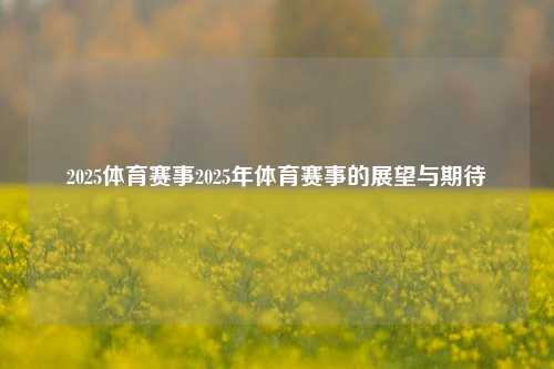 2025体育赛事2025年体育赛事的展望与期待