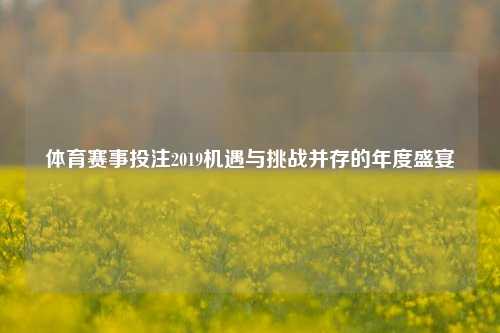 体育赛事投注2019机遇与挑战并存的年度盛宴