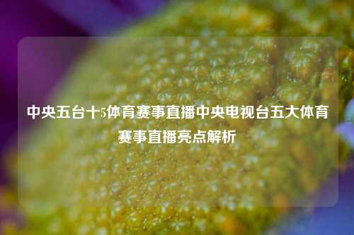 中央五台十5体育赛事直播中央电视台五大体育赛事直播亮点解析