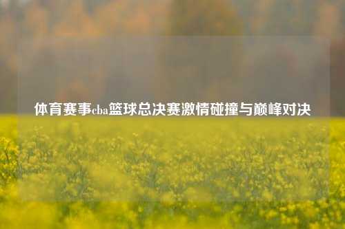 体育赛事cba篮球总决赛激情碰撞与巅峰对决