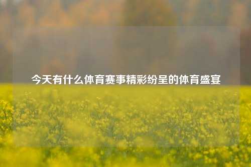 今天有什么体育赛事精彩纷呈的体育盛宴