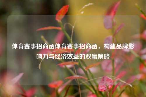 体育赛事招商函体育赛事招商函，构建品牌影响力与经济效益的双赢策略