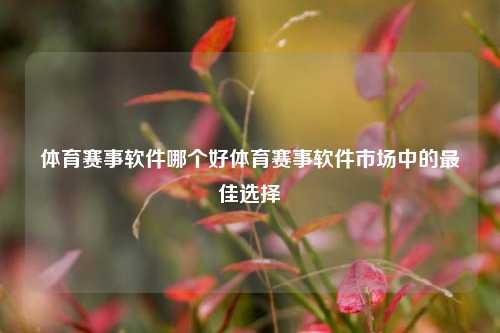体育赛事软件哪个好体育赛事软件市场中的最佳选择