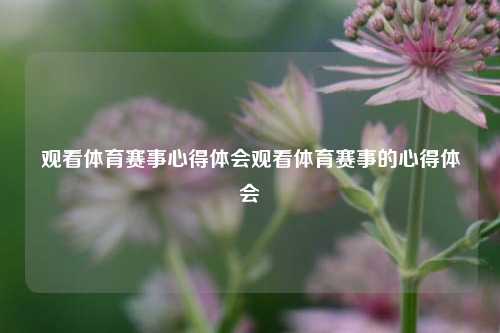 观看体育赛事心得体会观看体育赛事的心得体会