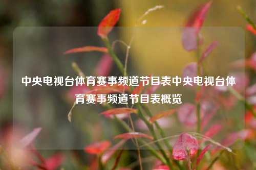 中央电视台体育赛事频道节目表中央电视台体育赛事频道节目表概览