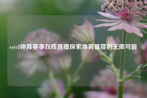 cctv5体育赛事在线直播探索体育盛宴的无限可能