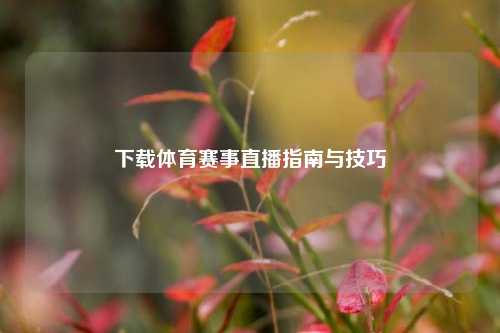 下载体育赛事直播指南与技巧