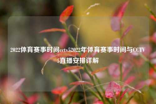 2022体育赛事时间cctv52022年体育赛事时间与CCTV5直播安排详解