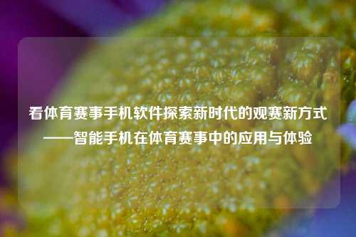 看体育赛事手机软件探索新时代的观赛新方式——智能手机在体育赛事中的应用与体验
