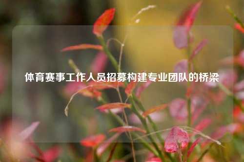 体育赛事工作人员招募构建专业团队的桥梁