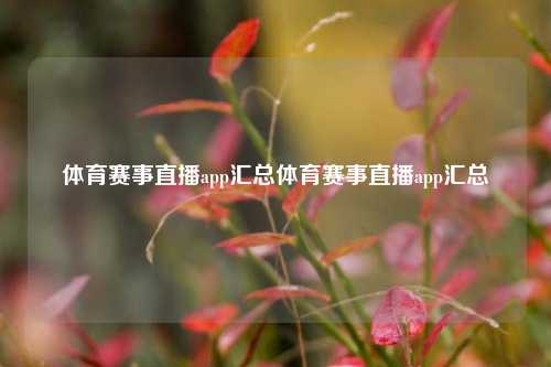 体育赛事直播app汇总体育赛事直播app汇总