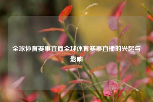 全球体育赛事直播全球体育赛事直播的兴起与影响