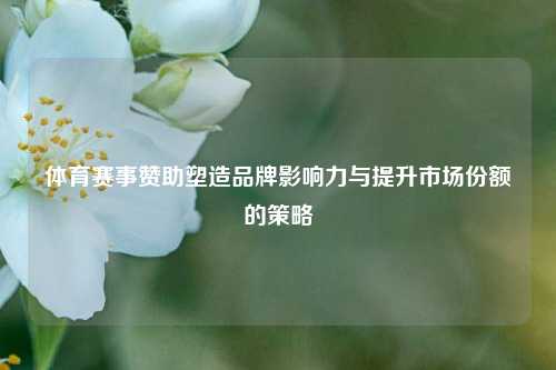 体育赛事赞助塑造品牌影响力与提升市场份额的策略