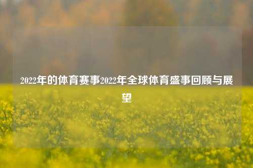 2022年的体育赛事2022年全球体育盛事回顾与展望