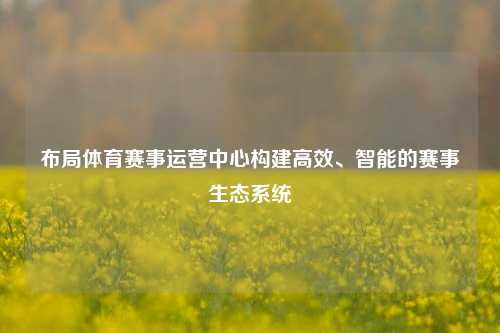 布局体育赛事运营中心构建高效、智能的赛事生态系统