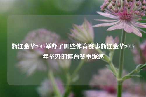 浙江金华2017举办了哪些体育赛事浙江金华2017年举办的体育赛事综述