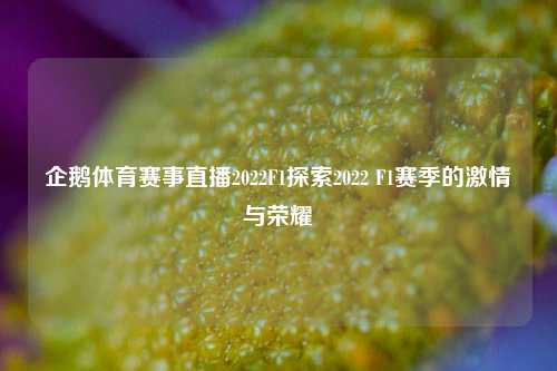 企鹅体育赛事直播2022F1探索2022 F1赛季的激情与荣耀