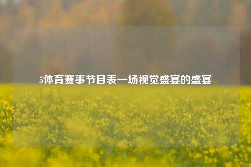 5体育赛事节目表一场视觉盛宴的盛宴