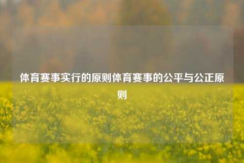 体育赛事实行的原则体育赛事的公平与公正原则