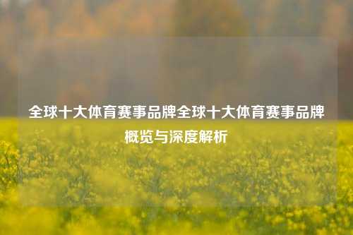 全球十大体育赛事品牌全球十大体育赛事品牌概览与深度解析