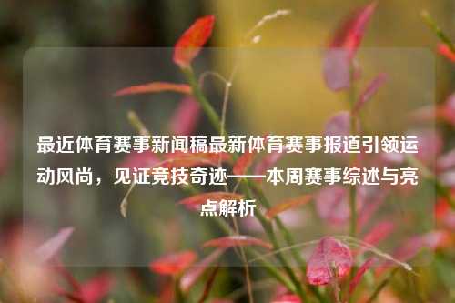 最近体育赛事新闻稿最新体育赛事报道引领运动风尚，见证竞技奇迹——本周赛事综述与亮点解析