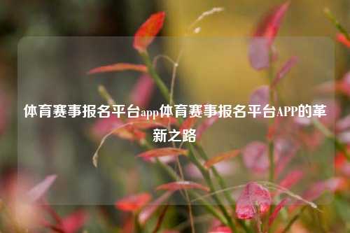 体育赛事报名平台app体育赛事报名平台APP的革新之路