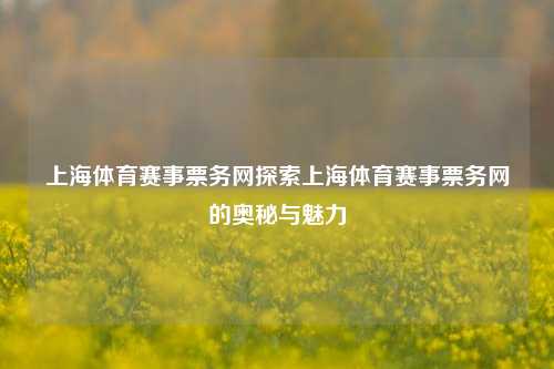 上海体育赛事票务网探索上海体育赛事票务网的奥秘与魅力