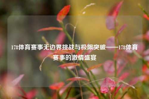 178体育赛事无边界挑战与极限突破——178体育赛事的激情盛宴