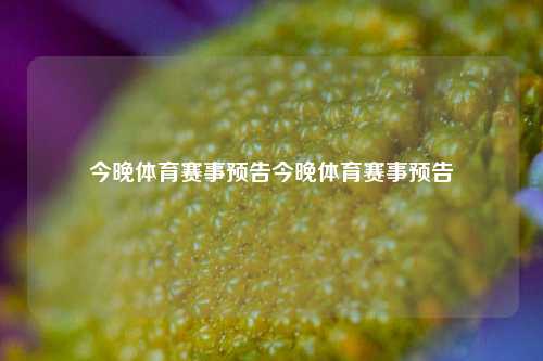 今晚体育赛事预告今晚体育赛事预告