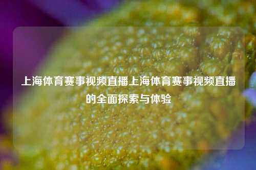 上海体育赛事视频直播上海体育赛事视频直播的全面探索与体验