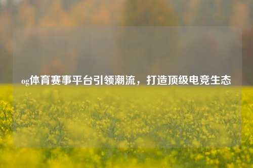 og体育赛事平台引领潮流，打造顶级电竞生态