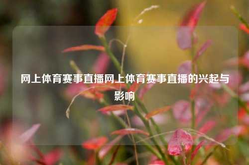 网上体育赛事直播网上体育赛事直播的兴起与影响