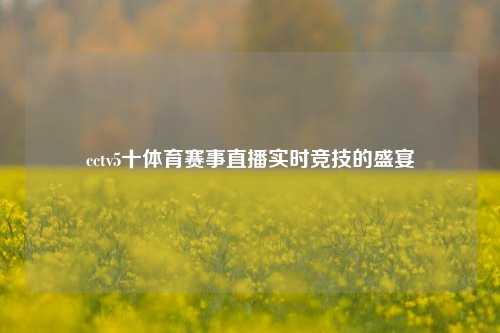 cctv5十体育赛事直播实时竞技的盛宴