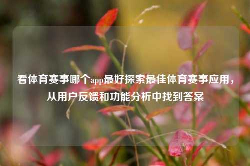 看体育赛事哪个app最好探索最佳体育赛事应用，从用户反馈和功能分析中找到答案