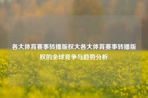 各大体育赛事转播版权大各大体育赛事转播版权的全球竞争与趋势分析