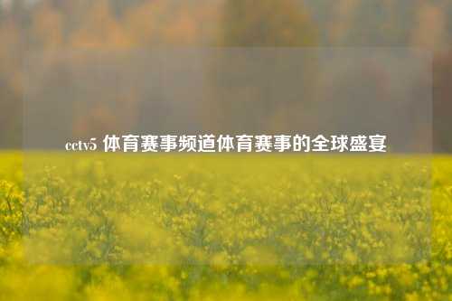 cctv5 体育赛事频道体育赛事的全球盛宴
