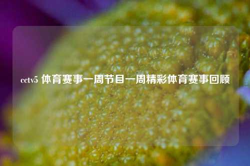 cctv5 体育赛事一周节目一周精彩体育赛事回顾