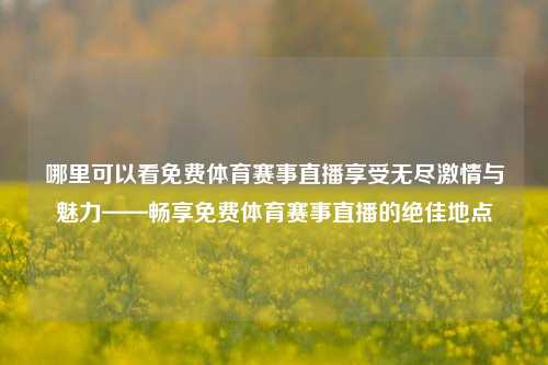 哪里可以看免费体育赛事直播享受无尽激情与魅力——畅享免费体育赛事直播的绝佳地点