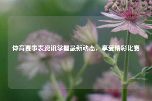 体育赛事表资讯掌握最新动态，享受精彩比赛