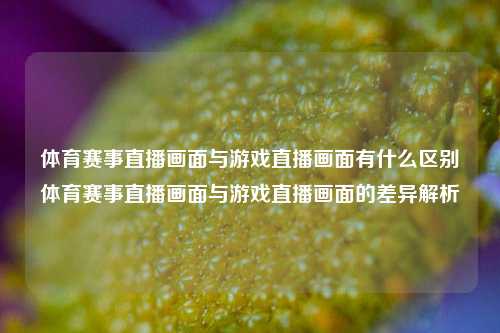 体育赛事直播画面与游戏直播画面有什么区别体育赛事直播画面与游戏直播画面的差异解析