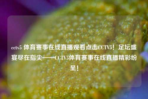 cctv5 体育赛事在线直播观看点击CCTV5！足坛盛宴尽在指尖——CCTV5体育赛事在线直播精彩纷呈！