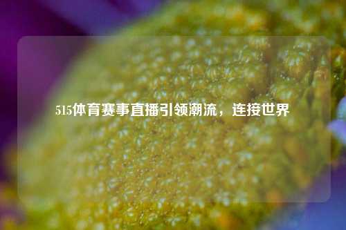515体育赛事直播引领潮流，连接世界