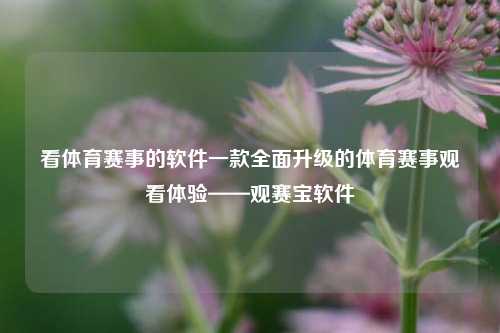 看体育赛事的软件一款全面升级的体育赛事观看体验——观赛宝软件