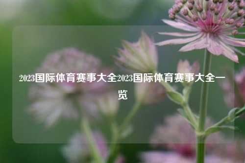 2023国际体育赛事大全2023国际体育赛事大全一览