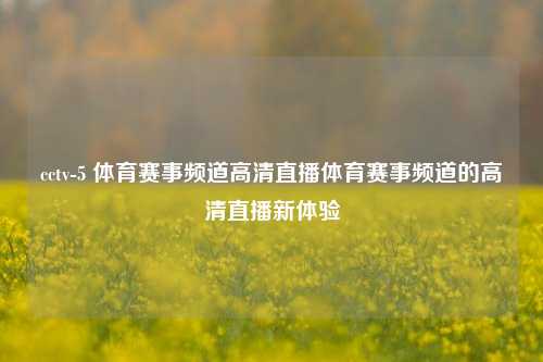 cctv-5 体育赛事频道高清直播体育赛事频道的高清直播新体验