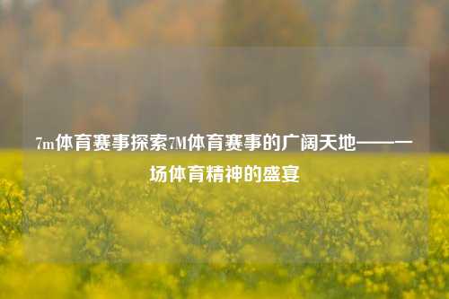 7m体育赛事探索7M体育赛事的广阔天地——一场体育精神的盛宴